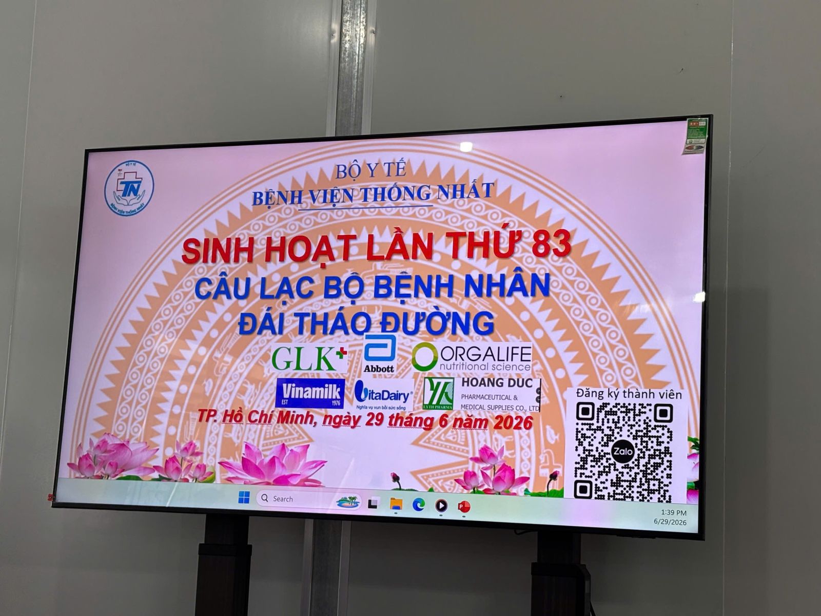 29/06/2026 - BỆNH VIỆN THỐNG NHẤT - SINH HOẠT CÂU LẠC BỘ ĐÁI THÁO ĐƯỜNG LẦN THỨ 83